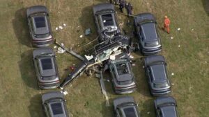 Helicópteros colidem no ar